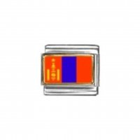 Flag - Mongolia photo enamel 9mm Italian charm