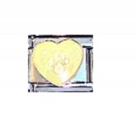 Sparkly Heart with Pawprint - November 9mm Italian charm