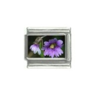 Purple violets - Flower photo - 9mm Italian charm