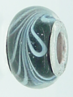 EB216 - Black and white swirls bead