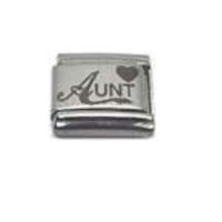 Aunt Swirly with Heart - laser 9mm Italian charm