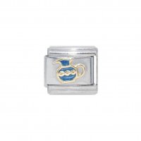 Aquarius enamel charm (21/1-19/2) 9mm Italian charm