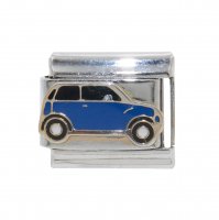 Mini Cooper blue - enamel 9mm Italian Charm