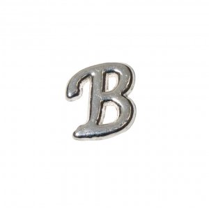 Silvertone flat letter B - floating memory locket charm