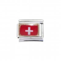 Flag - Switzerland - photo enamel (a) 9mm Italian charm