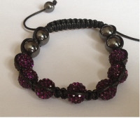 Amethyst Crystal Shamballa 10mm Disco ball bracelet