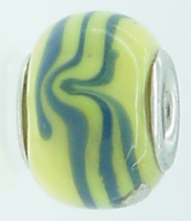 EB299 - Yellow and blue swirl bead