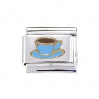 Blue coffee/tea cup - 9mm Italian charm