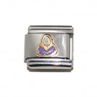 Purple sparkly handbag - 9mm Italian charm