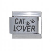 Cat Lover Pawprints - 9mm laser Italian charm