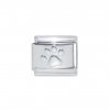 Silver coloured pawprint link - 9mm Italian charm