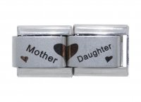 Mother Daughter double laser charm (b) - 9mm Italian charm