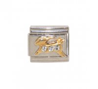 Capricorn rhinestone charm - 9mm Italian Charm