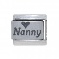 Love Nanny with heart - plain 9mm laser Italian charm