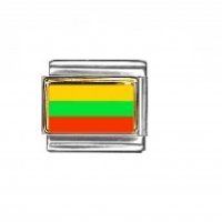 Flag - Lituania photo enamel 9mm Italian charm