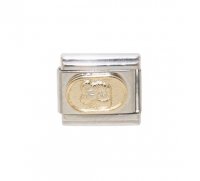 Aries Gold Oval (b) Italian charm (21/3-20/4) 9mm Italian charm