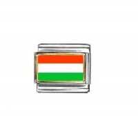 Flag - Hungary photo enamel 9mm Italian charm