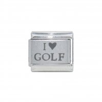 I love Golf - plain laser 9mm Italian Charm