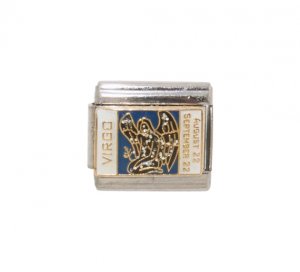 Virgo enamel charm sparkly (24/8-23/9) 9mm Italian charm