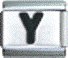 Letter Y black - 9mm Italian charm