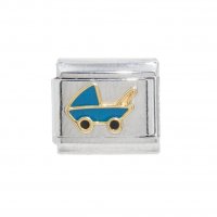 Baby Pram - 9mm enamel Italian charm