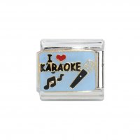 I love karaoke - 9mm enamel Italian charm