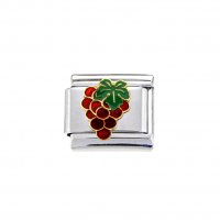 Red Grapes - 9mm enamel Italian charm