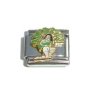 Aquarius enamel charm (word) (21/1-19/2) 9mm Italian charm