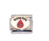 Blood type B-(negative) enamel 9mm Italian charm