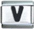 Letter V black - 9mm Italian charm
