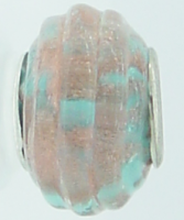 EB262 - Turquoise bead with gold glitter