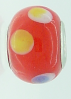 EB22 - Glass bead - orange blue and yellow bead