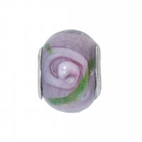 EB35 - Glass bead - Mauve and pink European bead charm