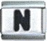 Letter N black - 9mm Italian charm