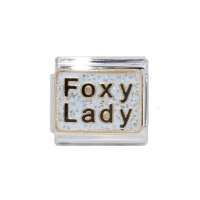 Foxy Lady - sparkly enamel 9mm Italian charm
