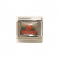 Peace No War red and silver - Enamel 9mm Italian Charm