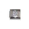 Silver coloured letter R - 9mm Italian charm