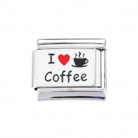 I love coffee on white - 9mm Italian charm