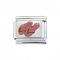 Pink flip flops 9mm Enamel Italian Charm