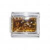 Sparkly rectangle birthmonth - November citrine Italian charm