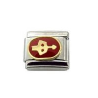 Sagittarius enamel red (23/11-21/12) 9mm Italian charm