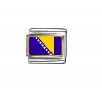 Flag - Bosnia & Herzegovina photo enamel 9mm Italian charm