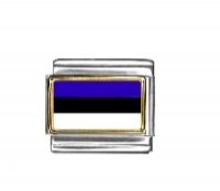 Flag - Estonia photo enamel 9mm Italian charm