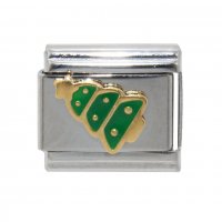 Christmas tree (b) - enamel 9mm Italian charm