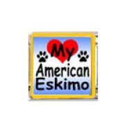 Love my American Eskimo - dog - enamel 9mm Italian charm