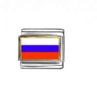 Flag - Russia photo enamel 9mm Italian charm
