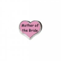 Mother of the Bride on pink heart 8mm floating locket charm