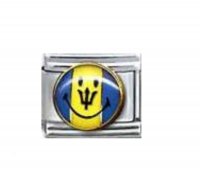 Flag - Barbados - smiley face 9mm Italian charm