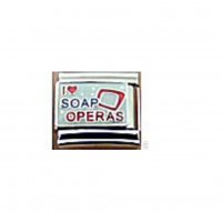 I love soap operas sparkly - 9mm enamel Italian Charm