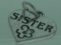 Sister with flower dangle - fits European bead bracelets